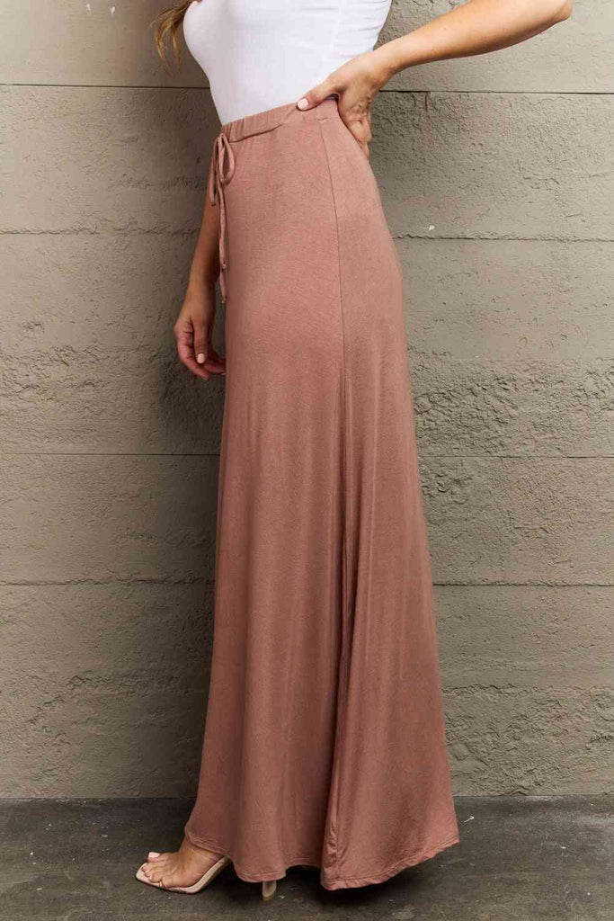 Culture Code For The Day Full Size Flare Maxi Skirt in Chocolate - Scarlet Avenue