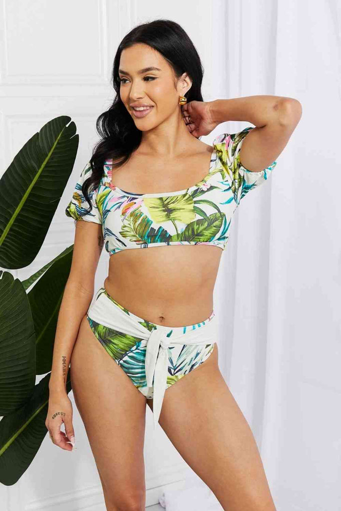 Marina West Swim Vacay Ready Puff Sleeve Bikini in Floral - Scarlet Avenue
