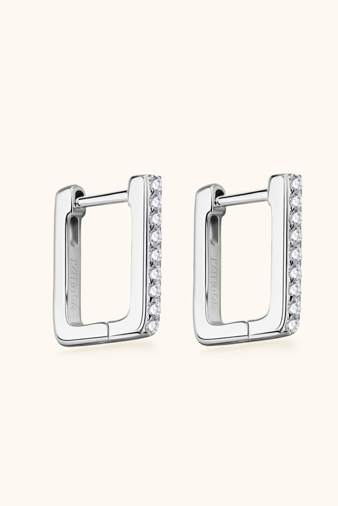 Moissanite Geometric 925 Sterling Silver Earrings - Scarlet Avenue