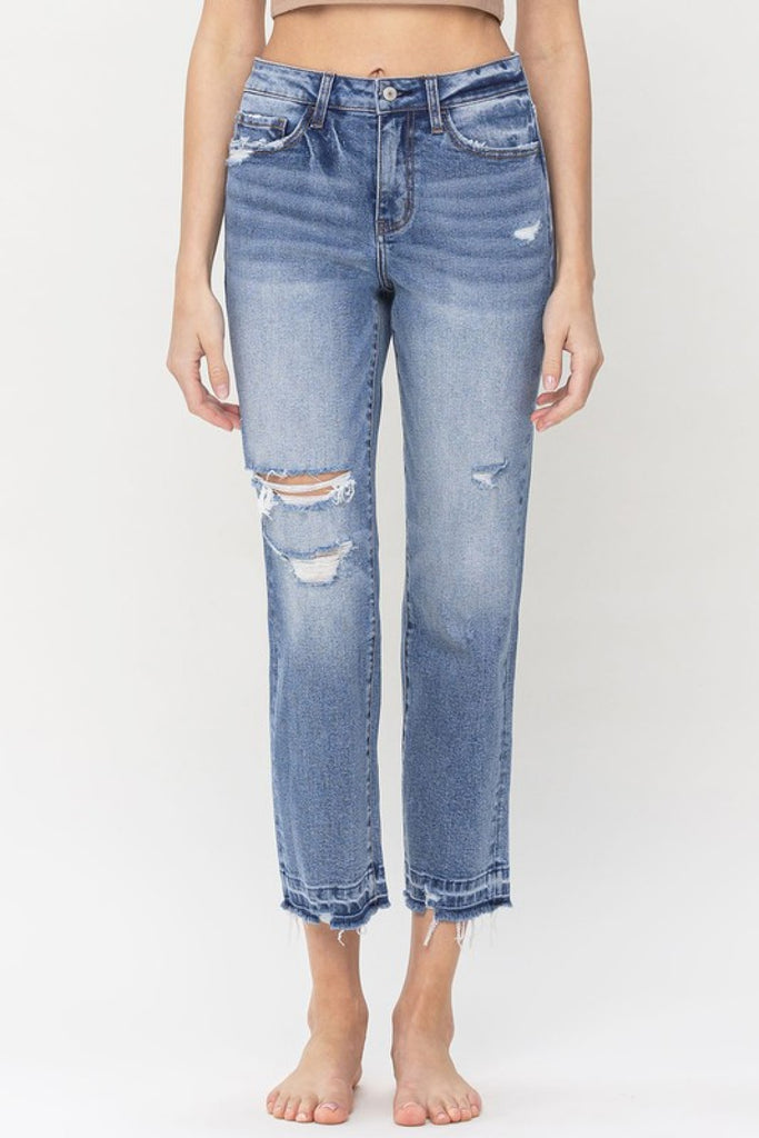 Lovervet Full Size Lena High Rise Crop Straight Jeans - Scarlet Avenue