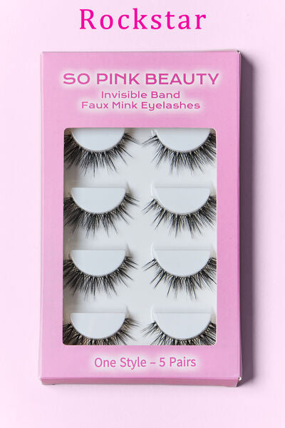 SO PINK BEAUTY Faux Mink Eyelashes 5 Pairs - Scarlet Avenue