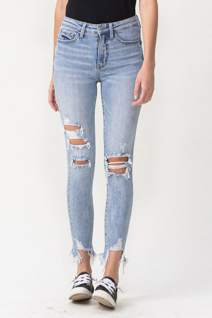Lauren Distressed High Rise Skinny Jeans - Scarlet Avenue