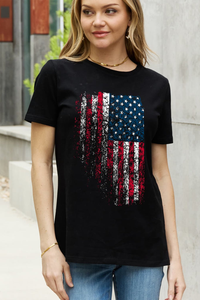 Simply Love Full Size US Flag Graphic Cotton Tee - Scarlet Avenue
