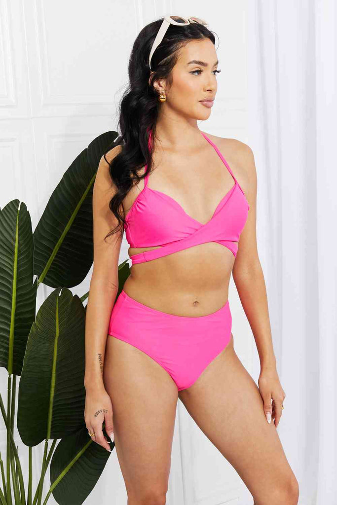Marina West Swim Summer Splash Halter Bikini Set in Pink - Scarlet Avenue