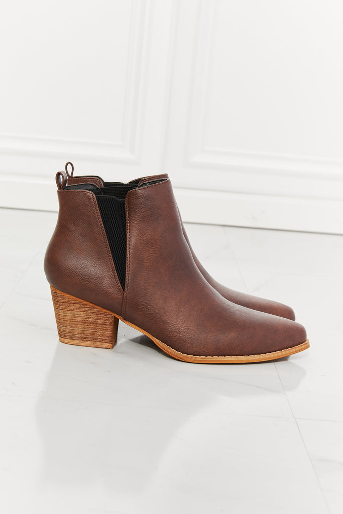 MMShoes Back At It Point Toe Bootie in Chocolate - Scarlet Avenue