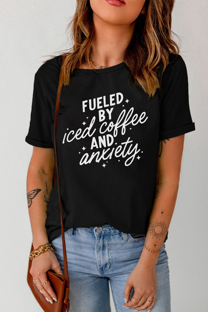 FUELED BY ICED COFFEE AND ANXIETY Graphic Tee - Scarlet Avenue