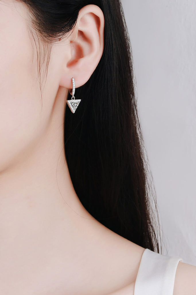 Moissanite Triangle Drop Earrings - Scarlet Avenue