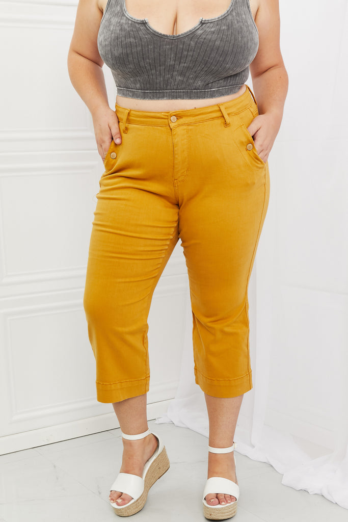 Judy Blue Jayza Full Size Straight Leg Cropped Jeans - Scarlet Avenue