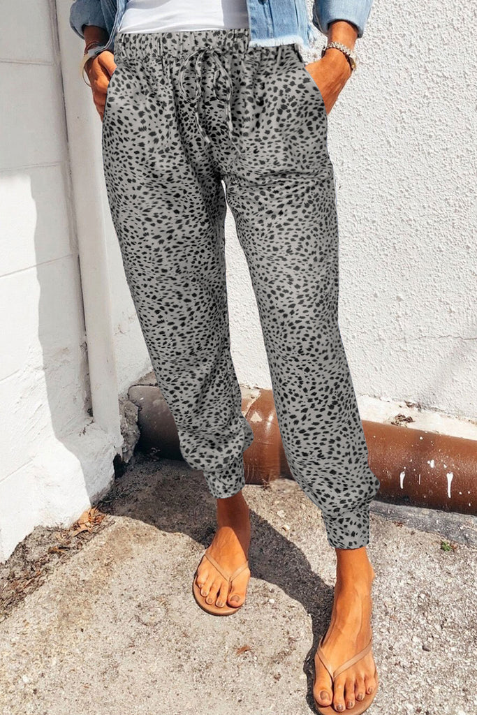Leopard Pocketed Long Pants - Scarlet Avenue