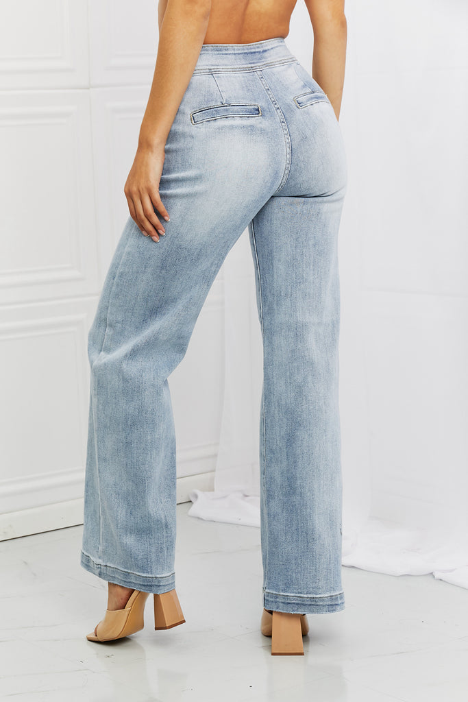 RISEN Full Size Luisa Wide Flare Jeans - Scarlet Avenue