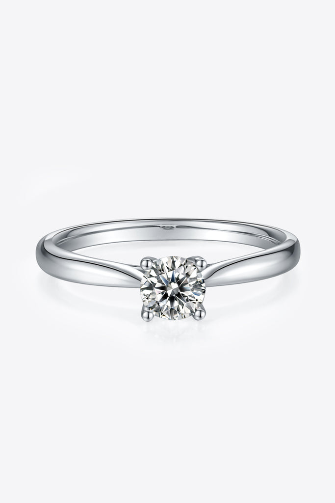 Moissanite 925 Sterling Silver Solitaire Ring - Scarlet Avenue