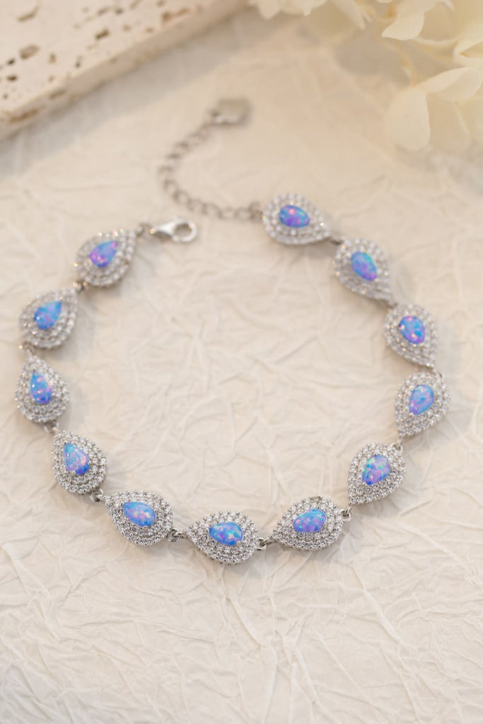 925 Sterling Silver Opal Bracelet - Scarlet Avenue