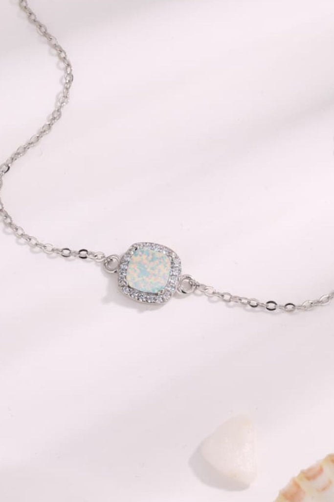 Opal Platinum-Plated Bracelet - Scarlet Avenue