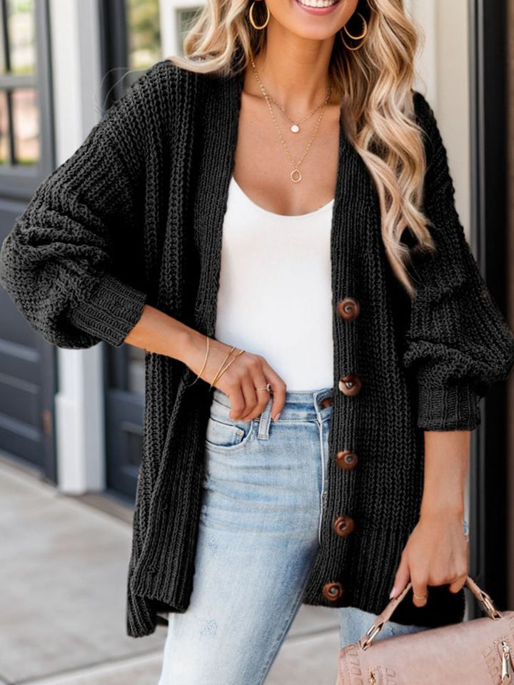 Fall Cardigan Button-Up V-Neck Long Sleeve - Scarlet Avenue