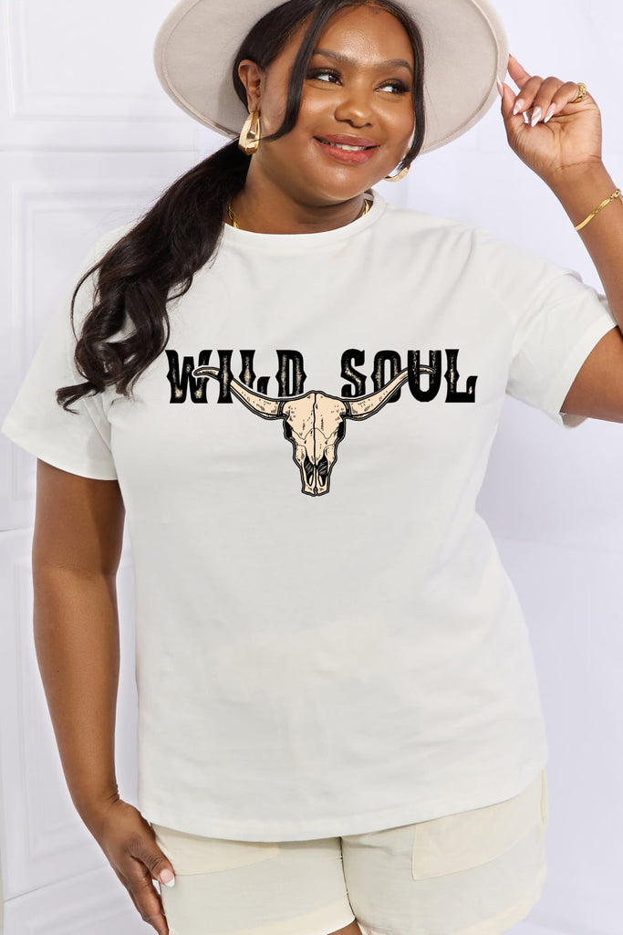 Simply Love Full Size WILD SOUL Graphic Cotton Tee - Scarlet Avenue