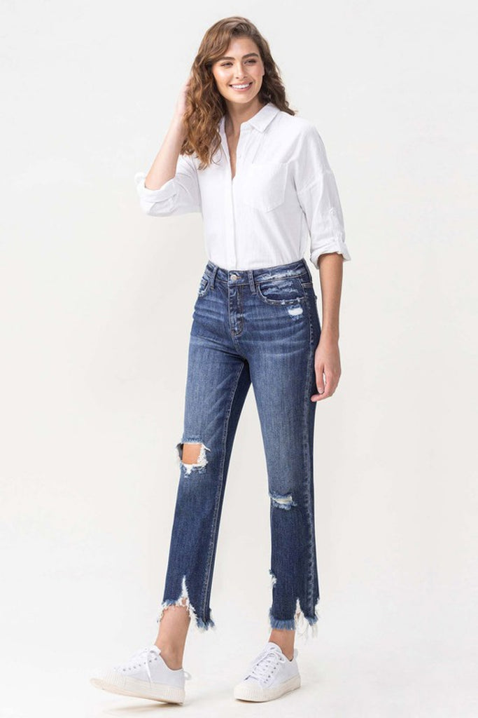 Lovervet Jackie Full Size High Rise Crop Straight Leg Jeans - Scarlet Avenue