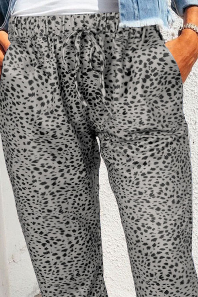 Leopard Pocketed Long Pants - Scarlet Avenue