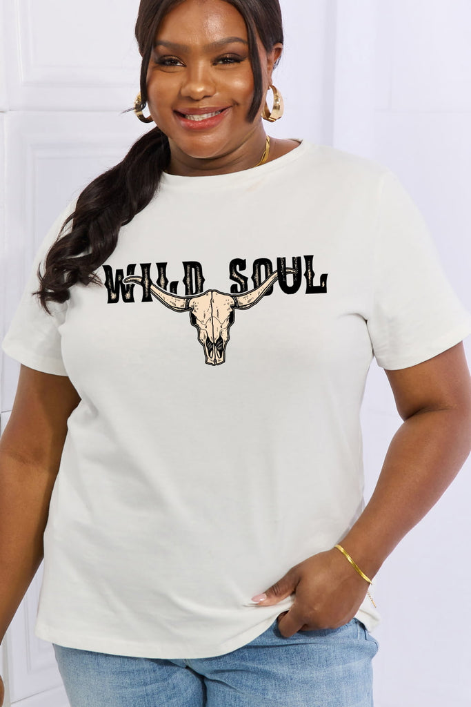 Simply Love Full Size WILD SOUL Graphic Cotton Tee - Scarlet Avenue