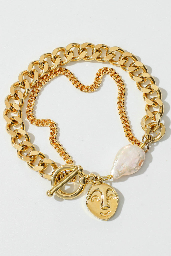 Gold Chain & Pearl Bracelet - Scarlet Avenue