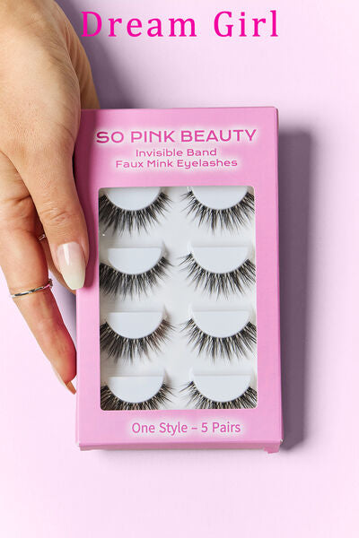 SO PINK BEAUTY Faux Mink Eyelashes 5 Pairs - Scarlet Avenue