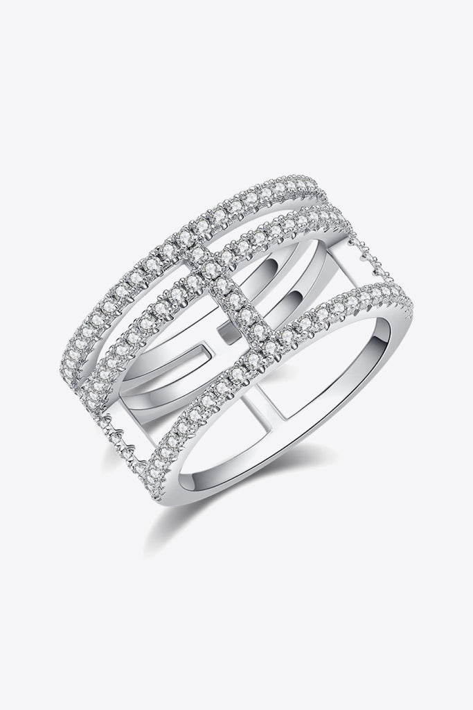 Moissanite Cutout Wide Ring - Scarlet Avenue