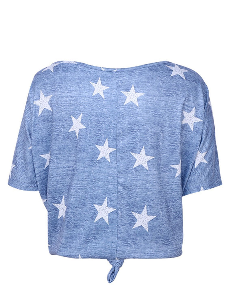 Star Print Short Sleeve T-Shirt - Scarlet Avenue