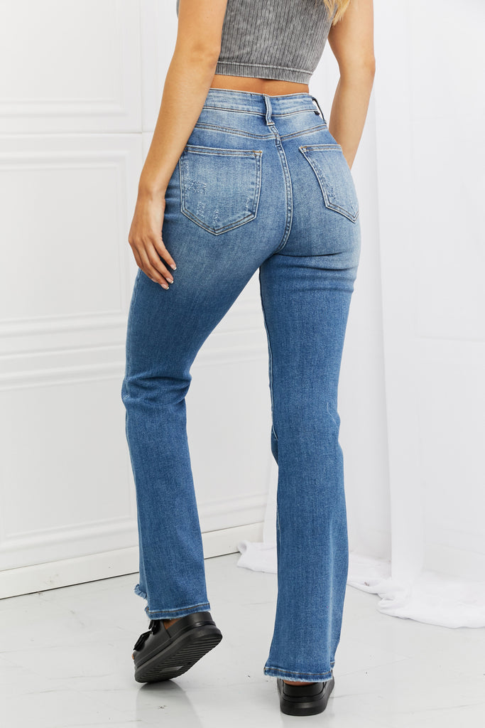 RISEN Full Size Iris High Waisted Flare Jeans - Scarlet Avenue