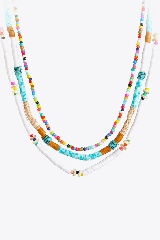 Multicolored Bead Necklace Three-Piece Set - Scarlet Avenue