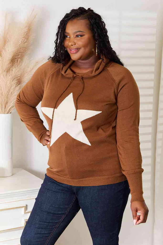 Heimish Full Size Star Graphic Hooded Sweater - Scarlet Avenue