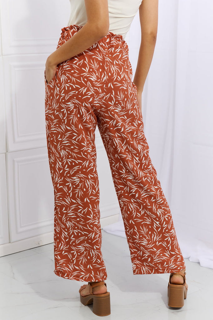 Heimish Right Angle Full Size Geometric Printed Pants in Red Orange - Scarlet Avenue