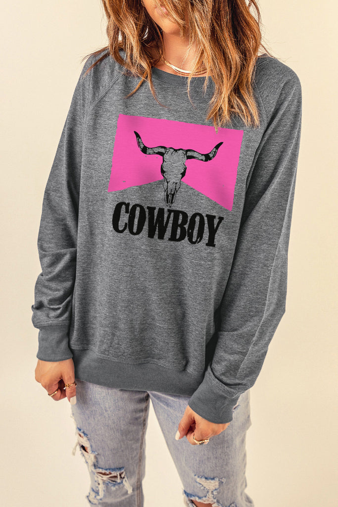 COWBOY Bull Graphic Sweatshirt - Scarlet Avenue