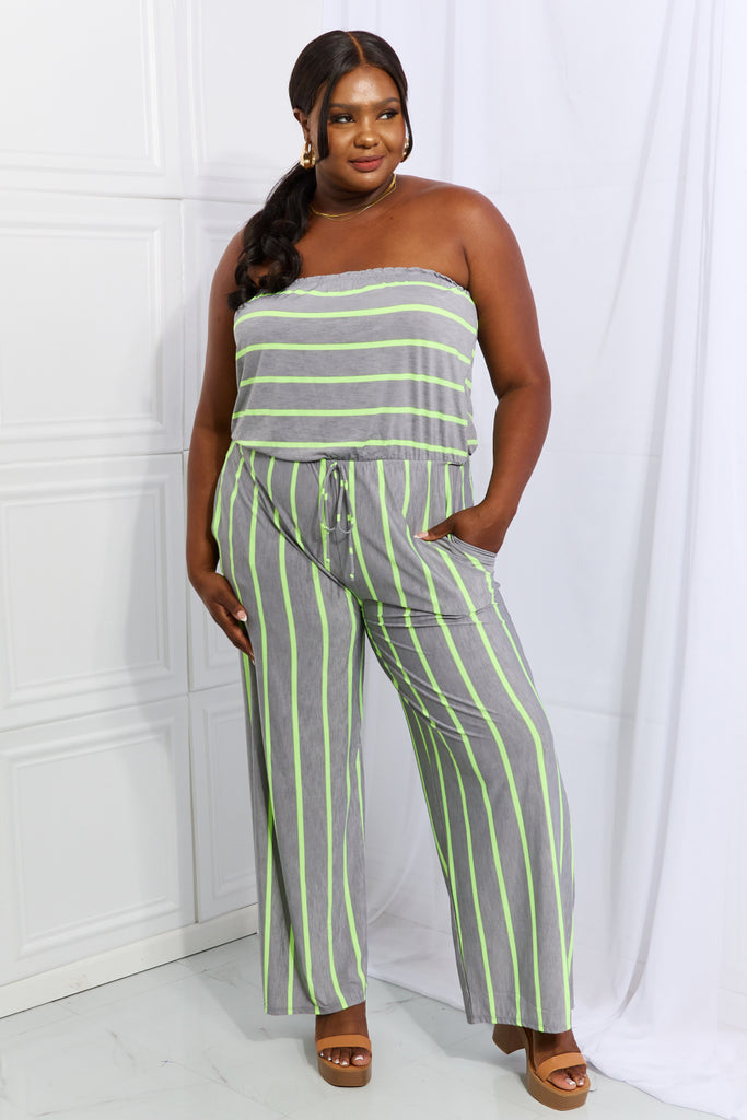 Sew In Love Pop Of Color Full Size Sleeveless Striped Jumpsuit - Scarlet Avenue