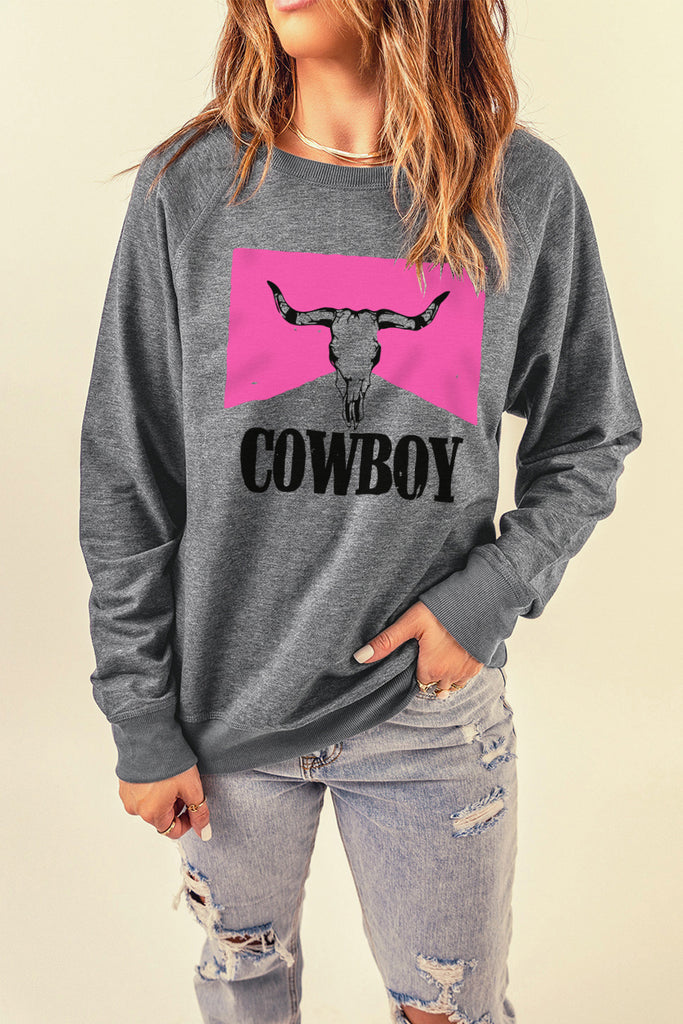 COWBOY Bull Graphic Sweatshirt - Scarlet Avenue