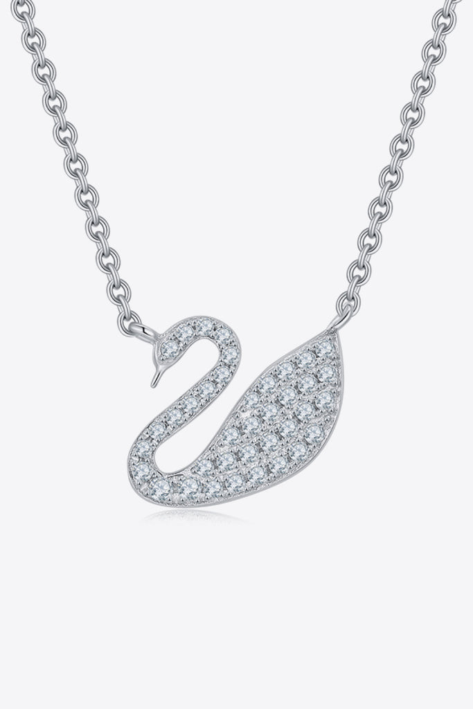 Moissanite Swan 925 Sterling Silver Necklace - Scarlet Avenue