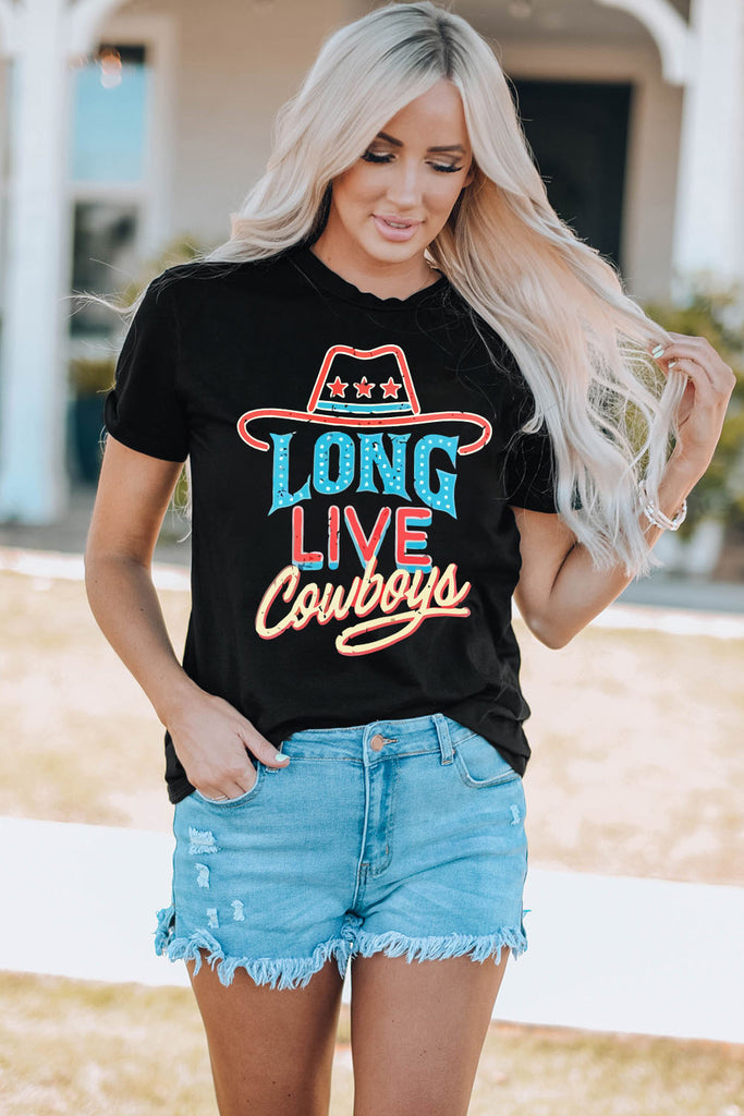 LONG LIVE COWBOYS Graphic Tee Shirt - Scarlet Avenue