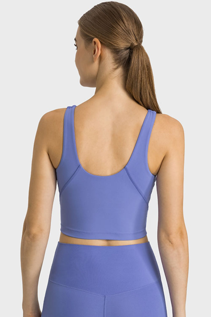 Feel Like Skin Highly Stretchy Cropped Sports Tank - Scarlet Avenue