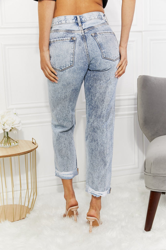 Kancan Kendra High Rise Distressed Straight Jeans - Scarlet Avenue