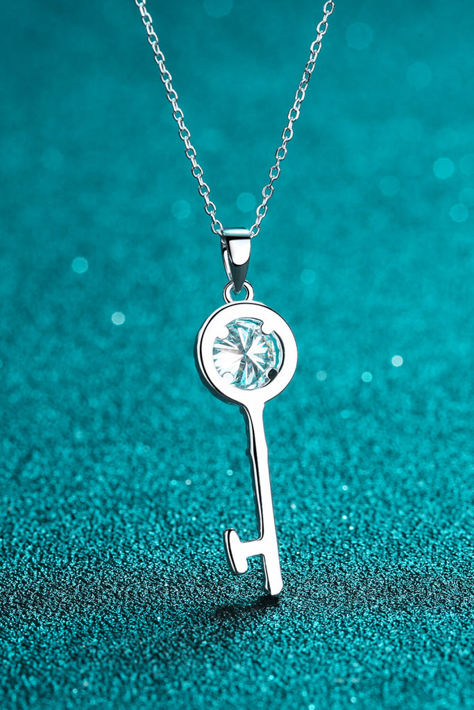 Moissanite Key Pendant Necklace - Scarlet Avenue