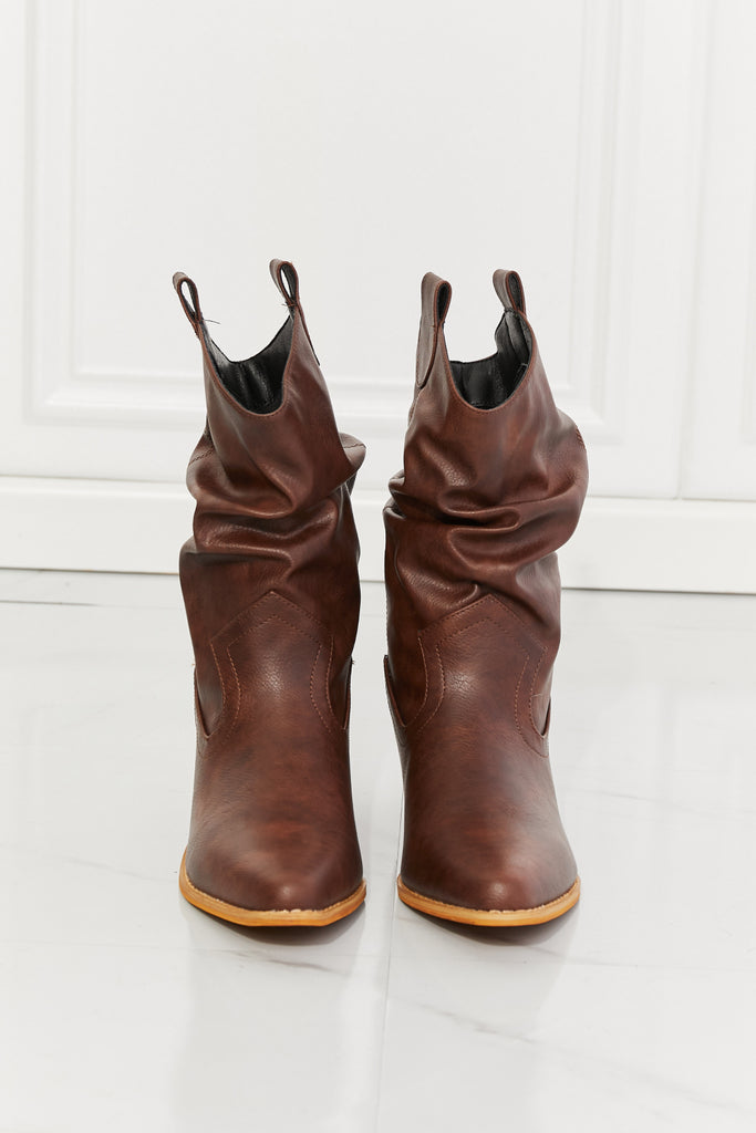 MMShoes Better in Texas Scrunch Cowboy Boots in Brown - Scarlet Avenue