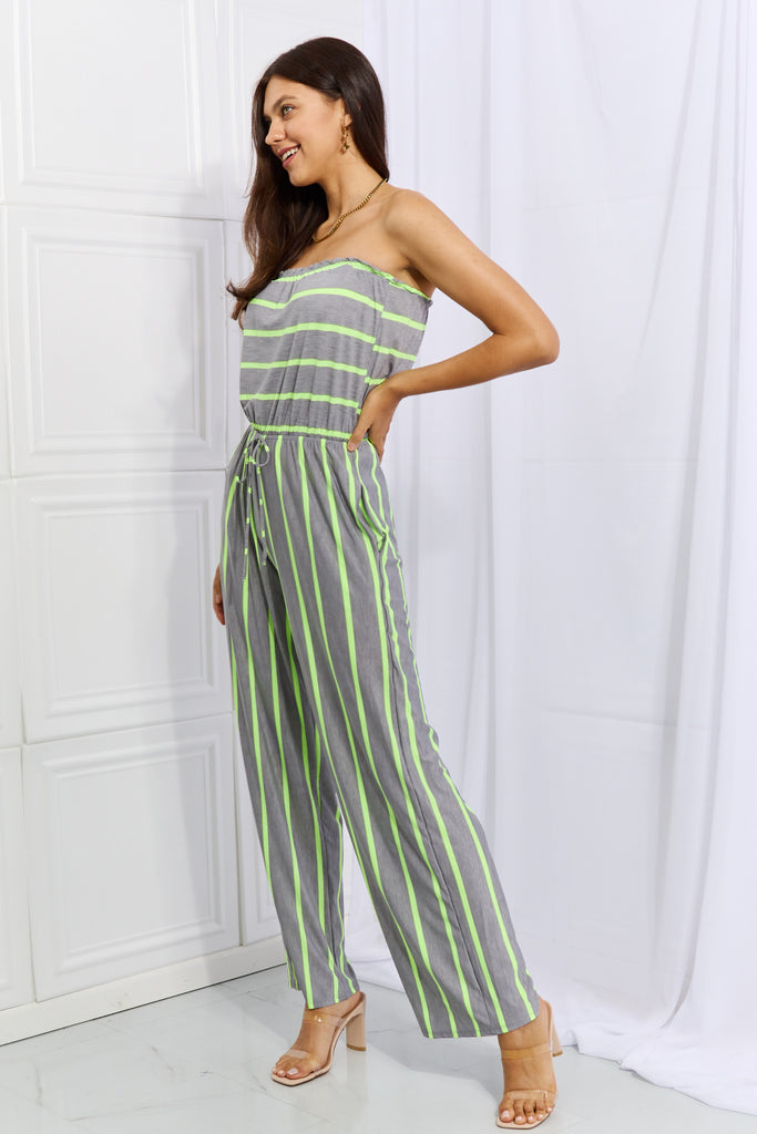 Sew In Love Pop Of Color Full Size Sleeveless Striped Jumpsuit - Scarlet Avenue