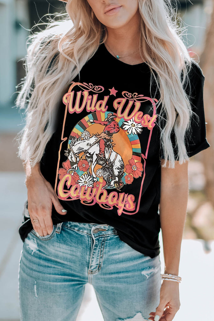 WILD WEST COWBOYS Graphic Tee Shirt - Scarlet Avenue