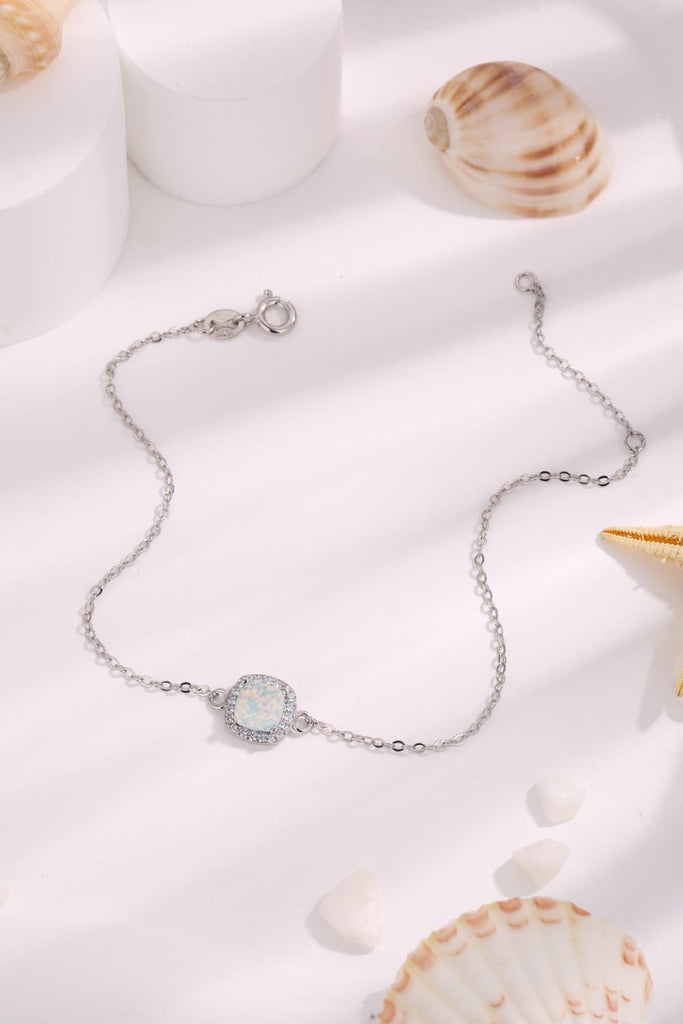 Opal Platinum-Plated Bracelet - Scarlet Avenue