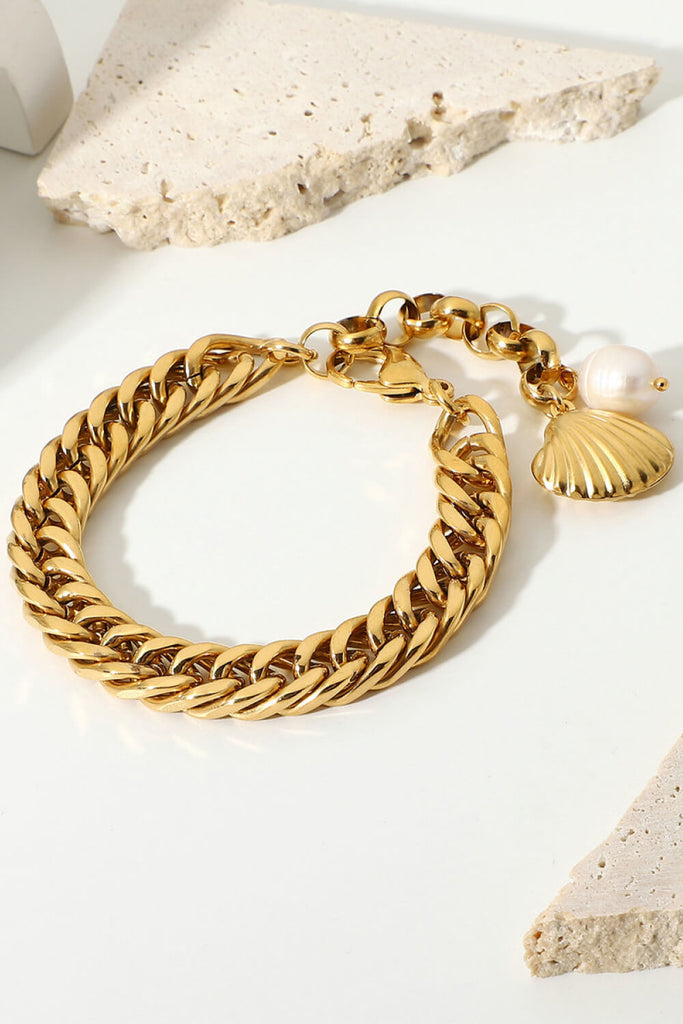 18K Gold-Plated Curb Chain Bracelet - Scarlet Avenue