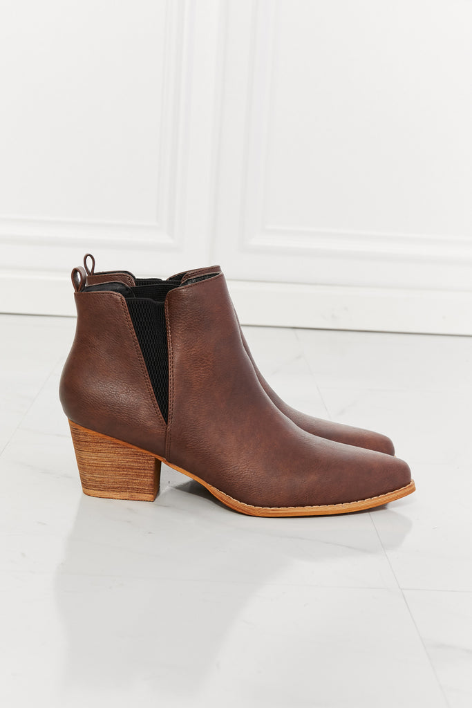 MMShoes Back At It Point Toe Bootie in Chocolate - Scarlet Avenue