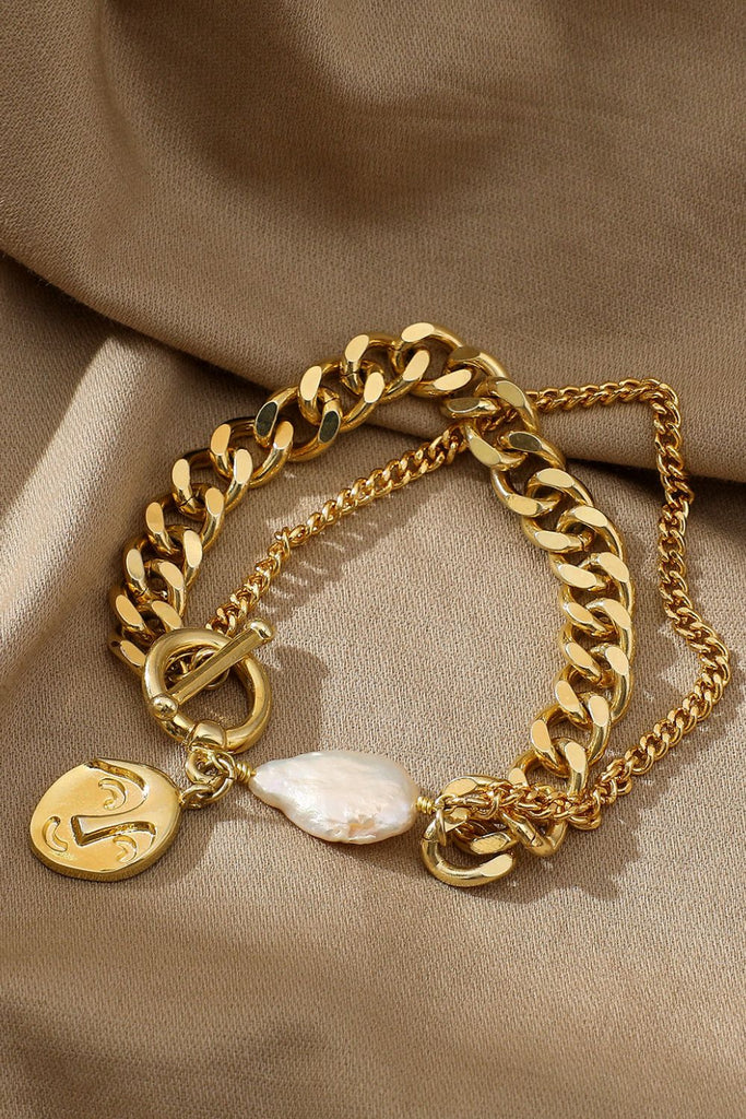 Gold Chain & Pearl Bracelet - Scarlet Avenue