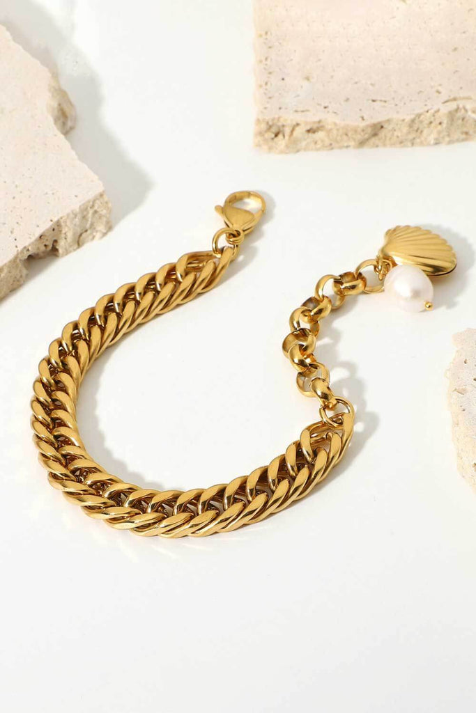 18K Gold-Plated Curb Chain Bracelet - Scarlet Avenue