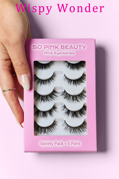 SO PINK BEAUTY Mink Eyelashes Variety Pack 5 Pairs - Scarlet Avenue