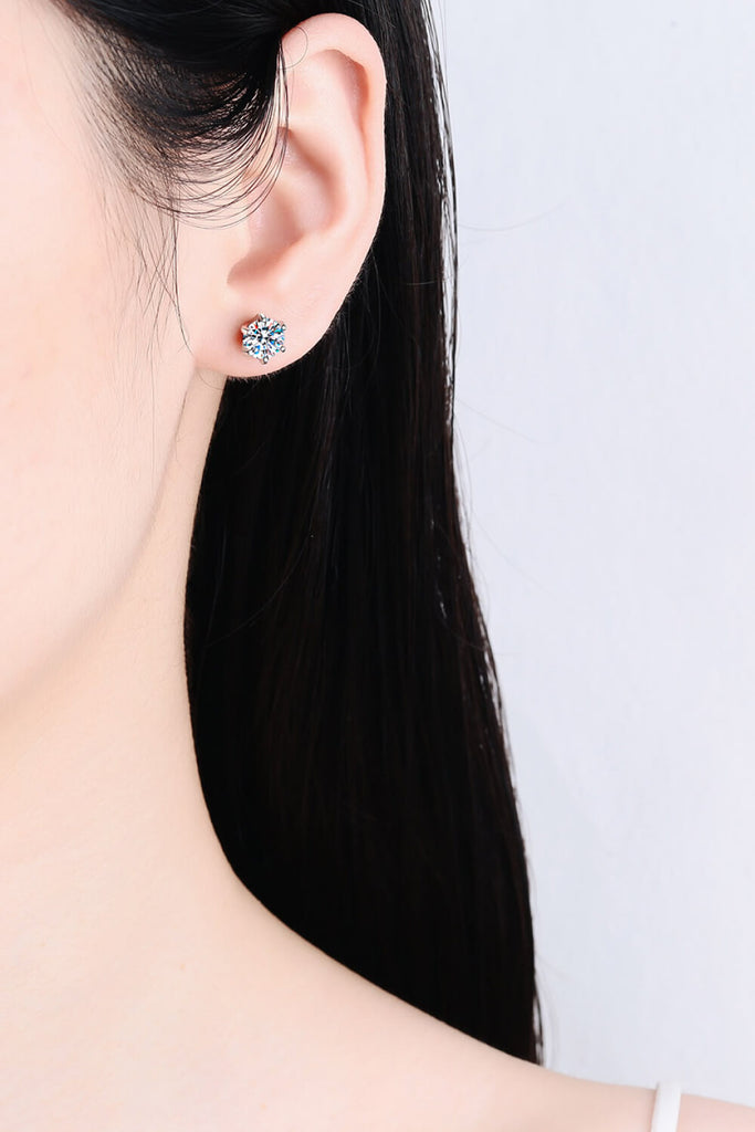 Inlaid Moissanite Stud Earrings - Scarlet Avenue