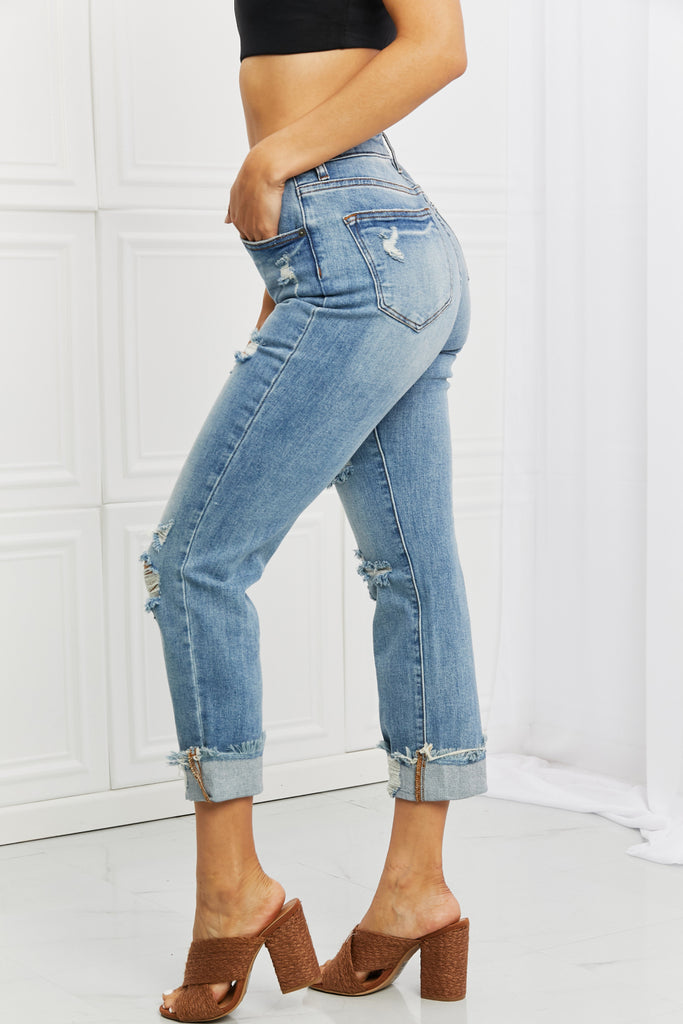 RISEN Full Size Leilani Distressed Straight Leg Jeans - Scarlet Avenue
