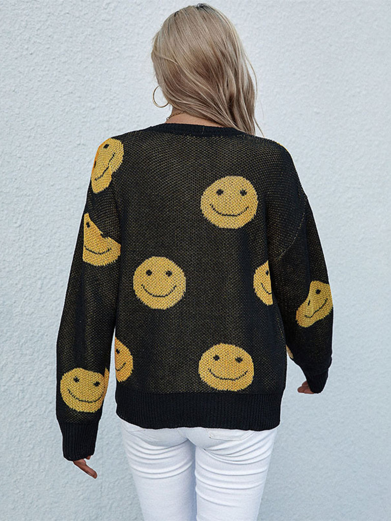 Smiley Face Sweater - Scarlet Avenue